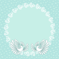 Romantic background with doves for wedding cards, invitations