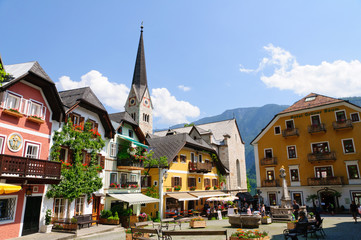 Market Square in Hallstatt, Austria