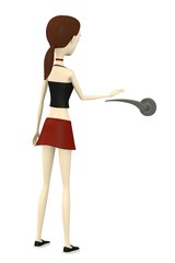 3d render of cartoon character with handle