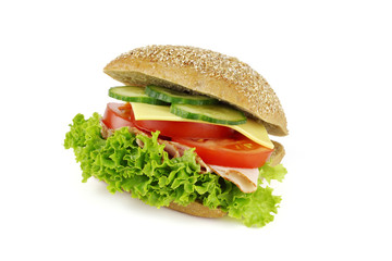 lecker belegtes vollkornbrötchen