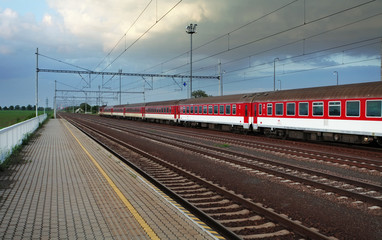 Fototapeta na wymiar Railway - Train station platform