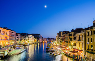 VENICE, ITALY - JUNE 30: View from Rialto bridge on June 30, 201