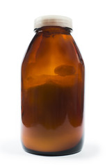 Glass jars with chemicals