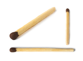 Set of matchsticks white isolated