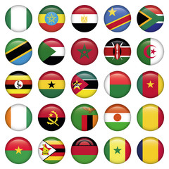 African Flags Round Icons