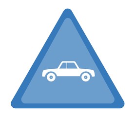 Voiture dans un panneau