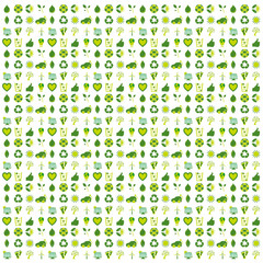 Background filled with bio eco and environmental icons and symbo