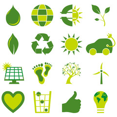 Set of bio eco environmental related icons and symbols