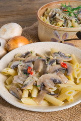 penne and mushroom sauce