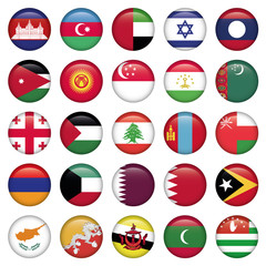Asiatic Flags Round Buttons