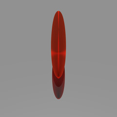 Red metallic 3d font - letter I