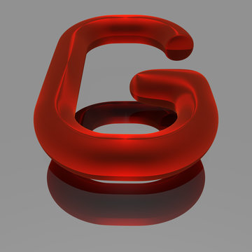 Red Metallic 3d Font - Letter G