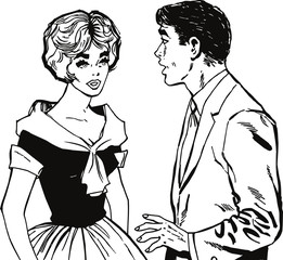 Ilustracion de una pareja de enamorados