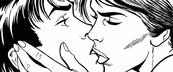 Ilustracion de una pareja de enamorados