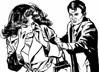 Ilustracion de una pareja de enamorados