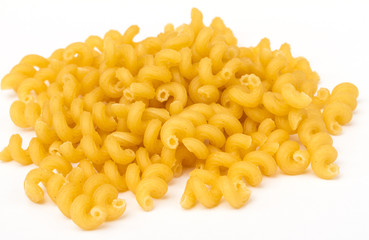italian pasta (macaroni) isolated on white background