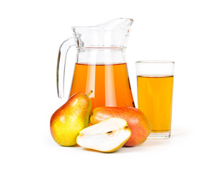 Pear juice  isolated on white