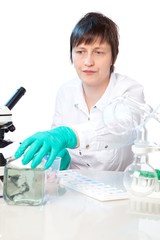 Scientific researcher in a lab