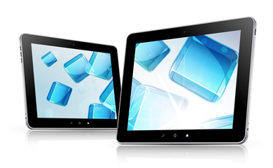 Vector tablet computers with abstract background