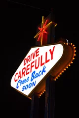 Poster Famous Leaving Las Vegas sign at night © Michael Flippo