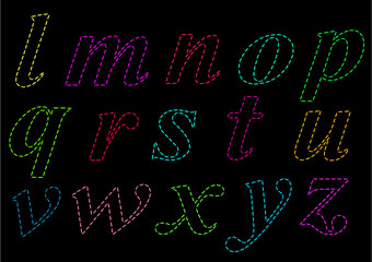 Sketch  stitch alphabet