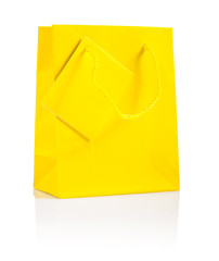 single yellow paper bag