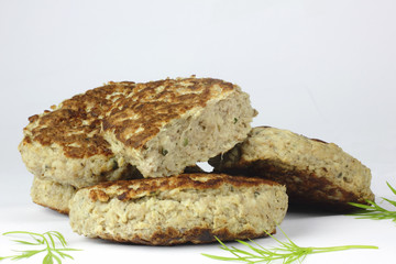 burger Frikadelle on the White background