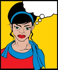 Abwaschbare Fototapete Comics Wütende Frau