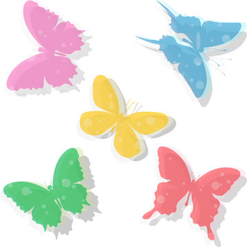 Colorful transparent butterflies