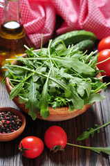 Fresh arugula leaves