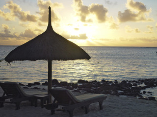 sunset at the beach, Mauritius island