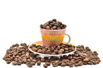 coffee beans in a cup