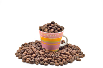 coffee beans in a cup