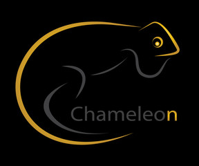 Vector image of an chameleon on black background