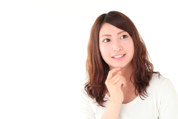 Fototapeta premium 悩む若い女性