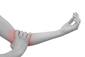 Acute pain in a woman wrist