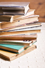 Books stacked on top of each other