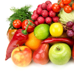 Naklejka na ściany i meble set of healthy vegetables and fruits