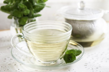 フレッシュミントのハーブティー