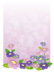 A purple stationery with flowers