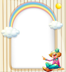 An empty surface with a female clown