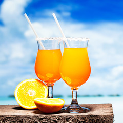 Two bocals of Tequila Sunrise cocktail