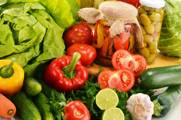 Composition with assorted organic vegetables