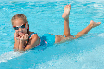 little girl in the swimming pool