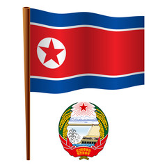 north korea wavy flag