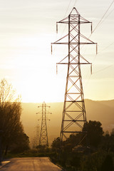 High voltage electric tower line