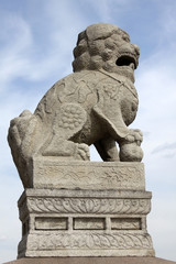 Fototapeta na wymiar Chinese lion sculpture