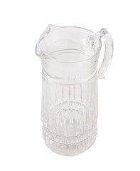 Transparent glass pitcher ewer isolated