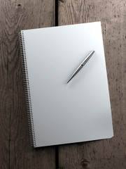 Working on a Wooden Table