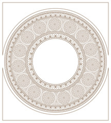 Mucha inspired round mosaic ornament colorless
